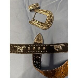 Western Rhinestones, Horses, Buckle, & silver tip accoutrements  Bling, sparkle